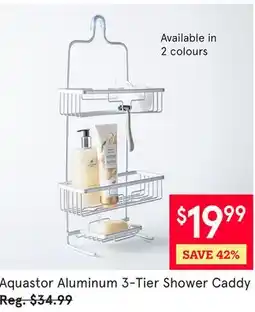 Kitchen Stuff Plus Aquastor Aluminum 3-Tier Shower Caddy offer
