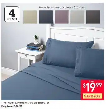 Kitchen Stuff Plus 4 Pc. Hotel & Home Ultra-Soft Sheet Set offer