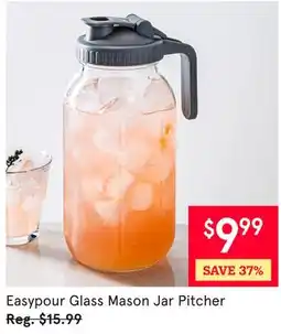 Kitchen Stuff Plus Easypour Glass Mason Jar Pitcher offer