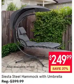 Kitchen Stuff Plus Siesta Steel Hammock with Umbrella offer