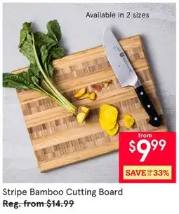 Kitchen Stuff Plus Stripe Bamboo Cutting Board offer