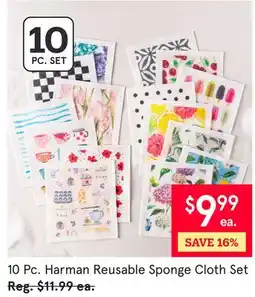 Kitchen Stuff Plus 10 Pc. Harman Reusable Sponge Cloth Set offer