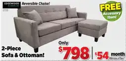 Surplus Furniture Grey 2PC Sofa & Ottoman offer