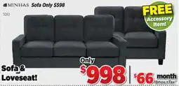 Surplus Furniture Cindy Rosie Smoke Sofa & Loveseat Set offer