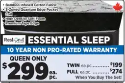 Surplus Furniture Essential Sleep Queen Mattress Set offer