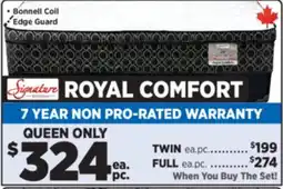 Surplus Furniture Royal Comfort Queen Mattress Set offer