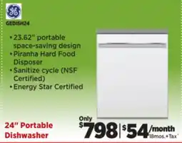 Surplus Furniture GE 24 White Portable Dishwasher offer