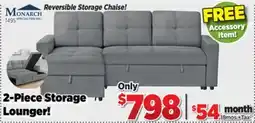 Surplus Furniture Stone Grey Storage Sleeper Sectional offer