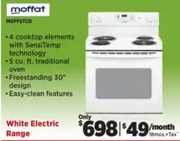 Surplus Furniture Moffat White 30 Electric Range with Coil Burners offer