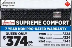 Surplus Furniture Supreme Comfort Queen Mattress Set offer