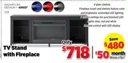 Surplus Furniture Cayberry Black 60 TV Stand Fireplace offer