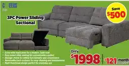 Surplus Furniture Cozy Gunmetal Power Motion 3 Pc Sectional offer