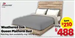 Surplus Furniture Weathered Oak Queen Platform Bed offer
