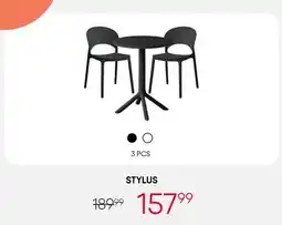 Meubles RD Stylus - Indoor/Outdoor Resin Dining Set with Round Table and 2 Stackable Chairs – Black offer