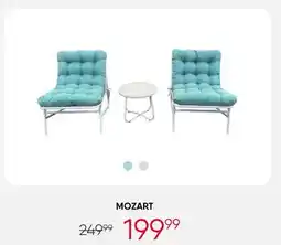 Meubles RD Mozart - Outdoor Steel Conversation Set with Coffee Table - 3 pcs, Turquoise offer