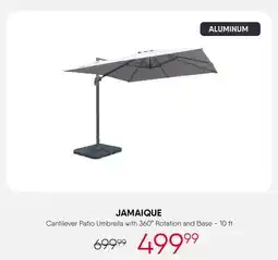 Meubles RD Jamaique - Cantilever Patio Umbrella with 360° Rotation and Base - 10 ft offer