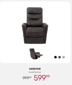 Meubles RD Varsovie - Fabric Swivel Recliner offer
