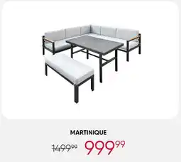 Meubles RD Martinique - Steel Outdoor Sectional with Dining Table and Bench - 3 pcs offer