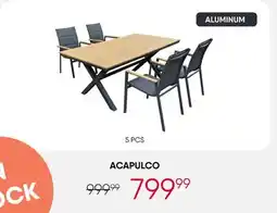 Meubles RD Acapulco - Outdoor Polywood and Aluminum Table with 4 Chairs offer