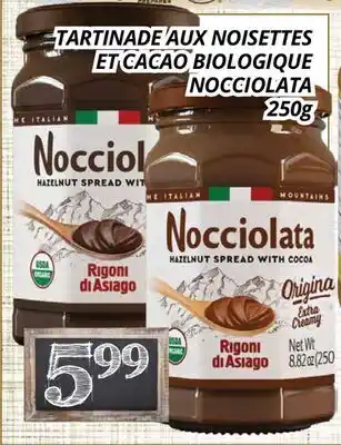 Supermarché PA TARTINADE AUX NOISETTES ET CACAO BIOLOGIQUE NOCCIOLATA offer
