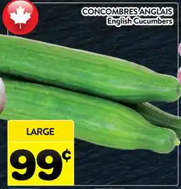 Supermarché PA CONCOMBRES ANGLAIS | English Cucumbers offer