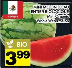 Supermarché PA MINI MELON D'EAU ENTIER BIOLOGIQUE | Mini Organic Whole Watermelon offer