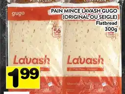 Supermarché PA PAIN MINCE LAVASH GUGO (ORIGINAL OU SEIGLE) | Flatbread offer