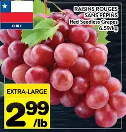 Supermarché PA RAISINS ROUGES SANS PÉPINS | Red Seedless Grapes offer