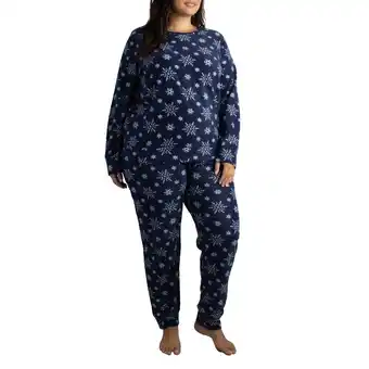 Giant Tiger Carisma Women's Plus Comfy Printed Micro Polar Long Sleeve PJ Set with Comfort Waistband, 2 Pieces offer
