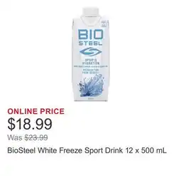 Costco BioSteel White Freeze Sport Drink offer