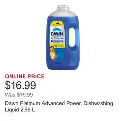 Costco Dawn Platinum Advanced Power, Dishwashing Liquid offer