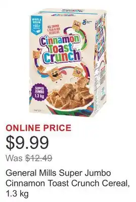 Costco General Mills Super Jumbo Cinnamon Toast Crunch Cereal offer