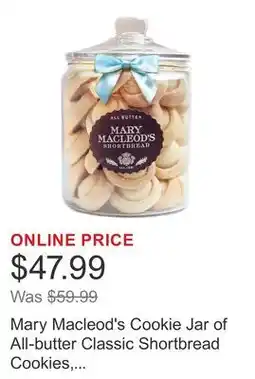 Costco Mary Macleod's Cookie Jar of All-butter Classic Shortbread Cookies, 45 cookies offer