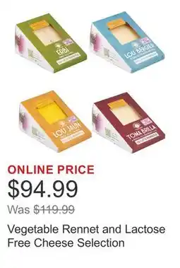 Costco Vegetable Rennet and Lactose Free Cheese Selection offer