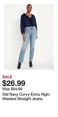 Old Navy Old Navy Curvy Extra High-Waisted Straight Jeans offer