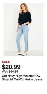 Old Navy Old Navy High-Waisted OG Straight Cut-Off Ankle Jeans offer