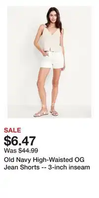 Old Navy Old Navy High-Waisted OG Jean Shorts -- 3-inch inseam offer