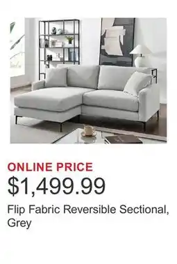 Costco Flip Fabric Reversible Sectional, Grey offer