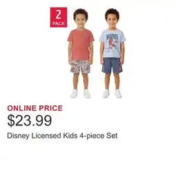 Costco Disney Licensed Kids 4-piece Set offer