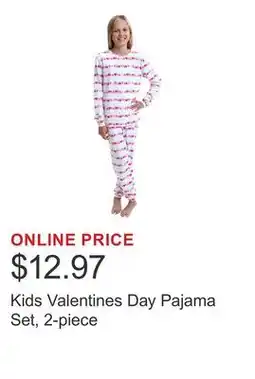 Costco Kids Valentines Day Pajama Set, 2-piece offer