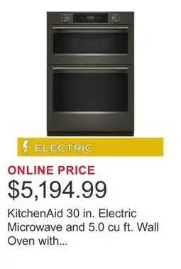 Costco KitchenAid 30 in. Electric Microwave and 5.0 cu ft. Wall Oven with Even-Heat True Convection offer