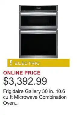 Costco Frigidaire Gallery 30 in. 10.6 cu ft Microwave Combination Oven with Total Convection and Air Fry offer