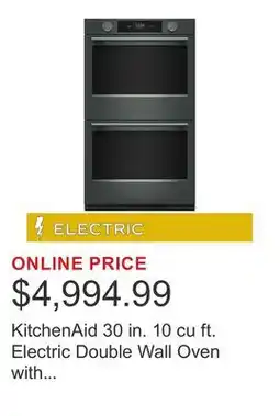 Costco KitchenAid 30 in. 10 cu ft. Electric Double Wall Oven with Even-Heat True Convection offer