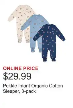 Costco Pekkle Infant Organic Cotton Sleeper, 3-pack offer