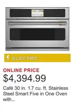 Costco Café 30 in. 1.7 cu. ft. Stainless Steel Smart Five in One Oven with True European Convection offer