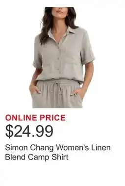 Costco Simon Chang Women's Linen Blend Camp Shirt offer