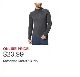 Costco Mondetta Men's 1/4 zip offer