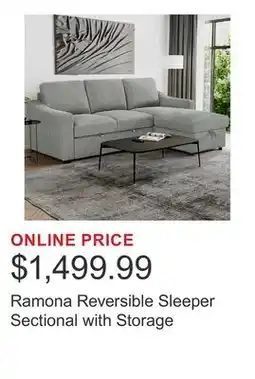 Costco Ramona Reversible Sleeper Sectional with Storage offer