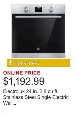 Costco Electrolux 24 in. 2.8 cu ft. Stainless Steel Single Electric Wall Oven with Air Fry offer