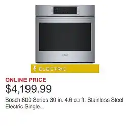 Costco Bosch 800 Series 30 in. 4.6 cu ft. Stainless Steel Electric Single Wall Oven with Air fry offer